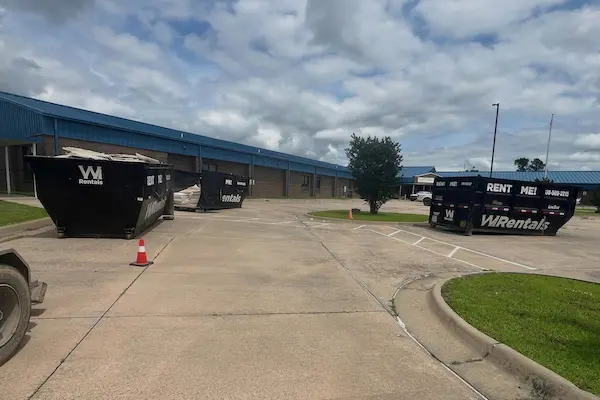 Multiple dumpster sizes — WI Rentals Stuttgart, Arkansas Three WI Rentals dumpsters in available sizes