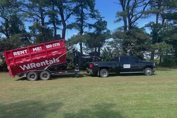 Roll-off dumpster rentals — WI Rentals Stuttgart, Arkansas WI Rentals roll-off dumpster ready for delivery